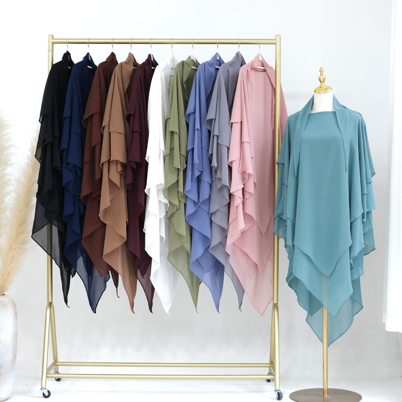 3 Layer chiffon khimaar